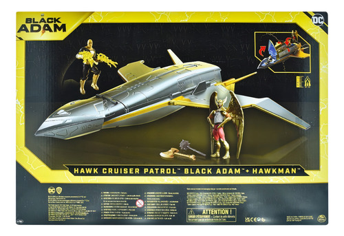 Black Adam Hawk Cruiser Patrol Con 2 Figuras Spin Master