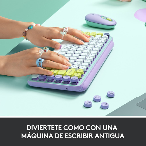 Imagen 4 de 9 de Teclado Inalámbrico Logitech Pop Daydream, Teclas Emojis
