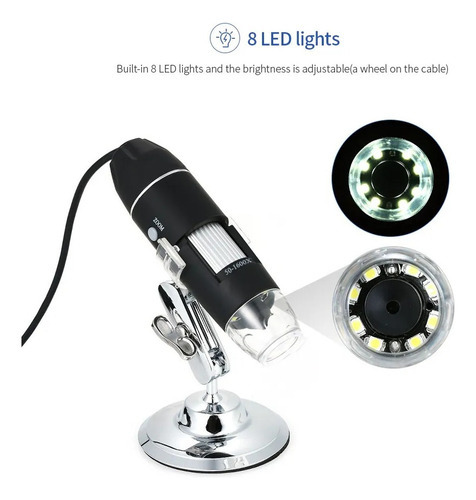 Microscopio digital profesional New1600x Digital negra 220V