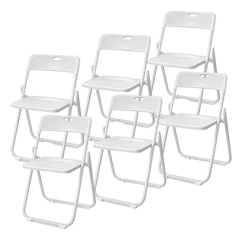 Silla Plegable 6 Piezas Plastico Reforzada Eventos Fiestas