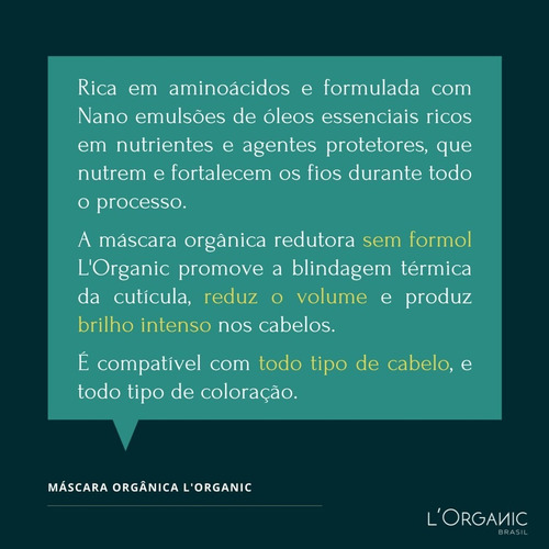 Imagem 3 de 6 de Escova Progressiva Sem Formol Orgânica Antifrizz L'organic