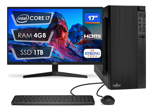 Pc Computador Completo I7 4gb Ssd 1tb Mon 17 Strong Tech