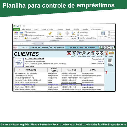 Planilha De Cálculo E Controle De Empréstimos - Factoring