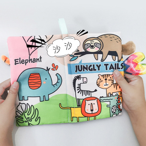 Juego De Libros De Tela Con Forma De Jirafa Y Mapache Para