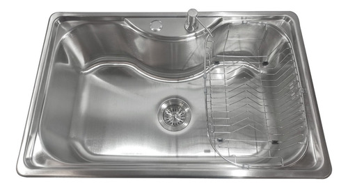 Pileta de cocina simple Hardest HQ-121XT de acero inoxidable 304 satinado 480 mm x 750 mm x 200 mm con espesor de 0.9 mm