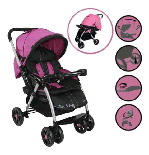 Coche Para Bebe Con Mango Reversible Ebaby Rossi Eb1130