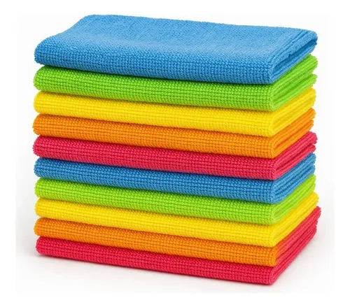 Kit 10 Flanela Microfibra Limpa Vidro Pia Pano Multiuso Tipo