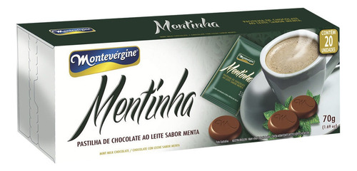 Chocolate Ao Leite Sabor Menta Mentinha Montevérgine 70g