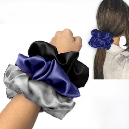 Moña Bamba Scrunchie Grande Satén X3uds