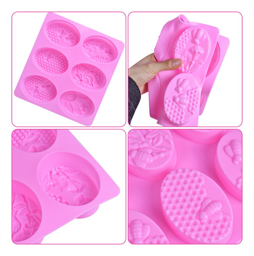 Paquete De 2 Moldes De Silicona Para Jabón, 6 Cavidades, Par