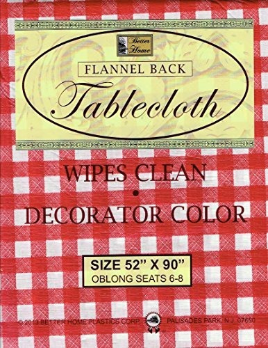 Better Home Red Checkered Vinyl Tablecloth Decorator Design 