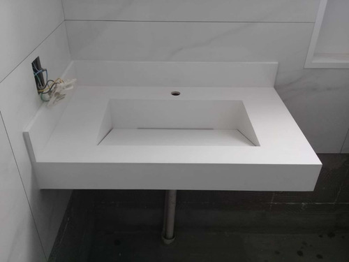 Bancada Porcelanato Branco 60x50