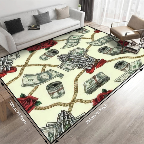 Alfombra De Sala De Estar Con Forma De Calavera Simple, Tota