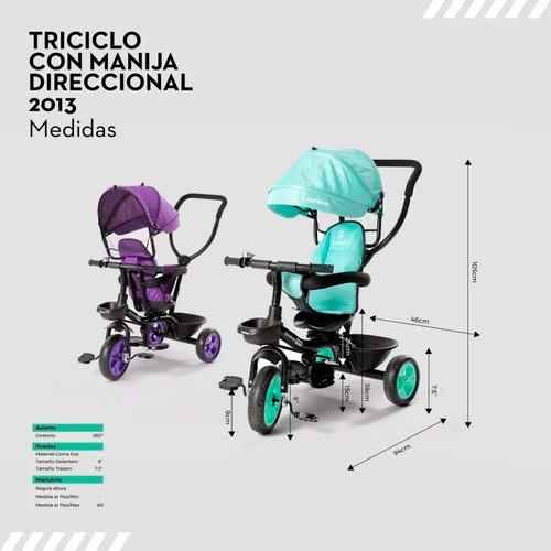 Triciclo Infantil Bebe 360º Reforzado Baby Shopping