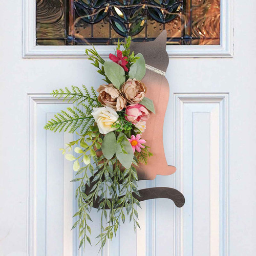 Platos De Madera Artificiales Con Forma De Gato Y Flores Art