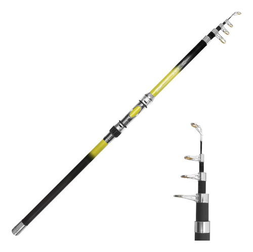 Vara De Pesca 15 A 30 Lbs Alto Mar 2,10 Mts Fibra De Carbono Cor Amarelo