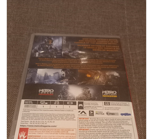 Metro Redux Nintendo Switch (Usado)
