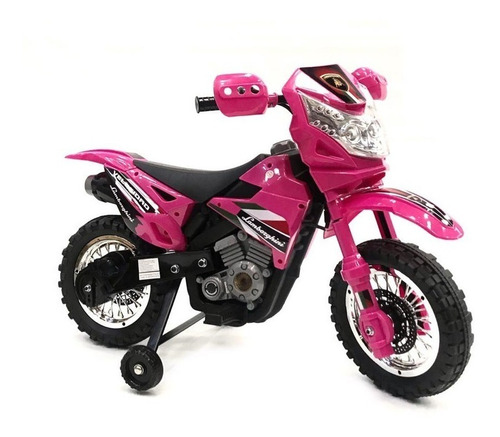 Moto A Bateria Cross Rosa 6 Volt Luces Sonido Nena Babymovil