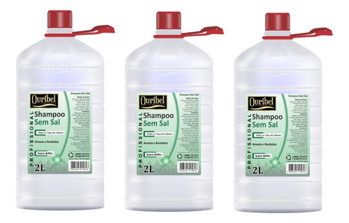 Shampoo Ouribel 2000ml Sem Sal - Kit C/3un