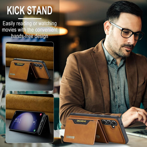 Funda De Piel Tipo Cartera Desmontable Para Samsung Galaxy S