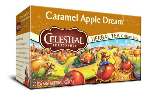 Chá Celestial Importado Caramelo Maçã Caramel Sem Cafeína