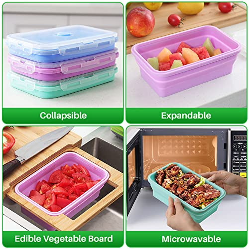 Tabla De Cortar De Bambú Expandible Con Contenedores, Tabla