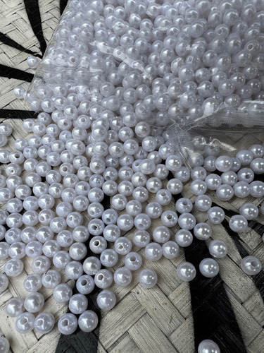 Perlas Pasante 8 Mm Blanco 454 Unidades Aprox 100 Gramos