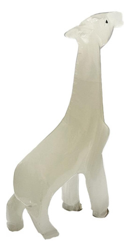 Figura Decorativa De Jirafa Marmol Color Blanco