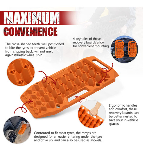 Bunker Indust Tablas De Tracción Todoterreno Naranjas 4x4
