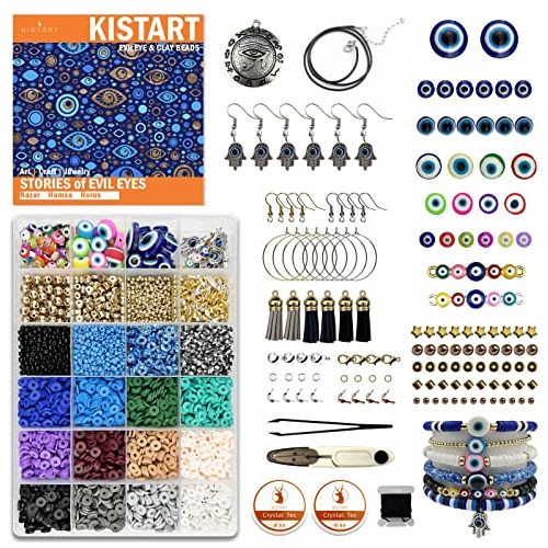 Kit De Fabricación De Joyas Cuentas De Mal De Ojo Y Ar...