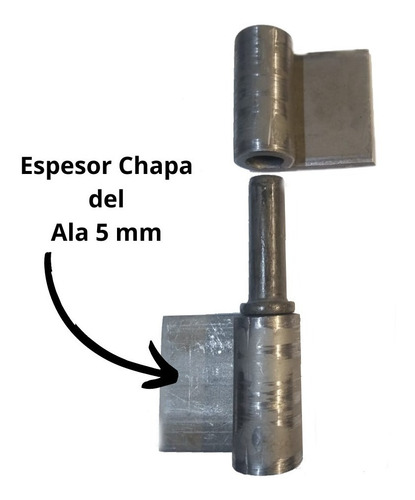 Imagen 5 de 10 de Bisagra Herrero Soldar 50x5x40 Mm Reforzada Ala Larga Hierro