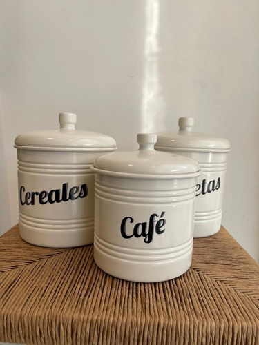 Tarro Cereales Blanco Diseño Y Deco
