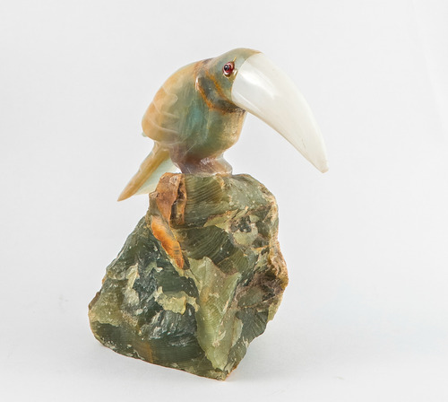 Ave Autoctona Brasil En Piedras Semipreciosas 10x12x8cm Verde Claro (Usado)