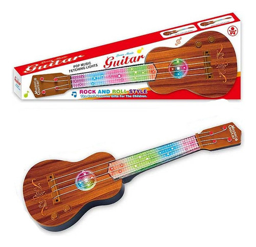 Guitarra Unisex Juguete Luces + Sonido Regalo + Baterias