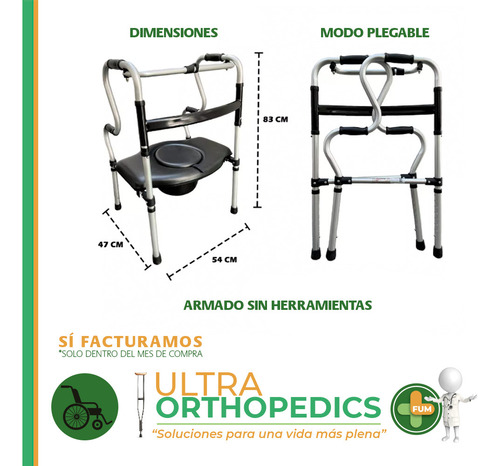 Andadera Para Adulto Mayor Plegable Con Comodo Ajustable