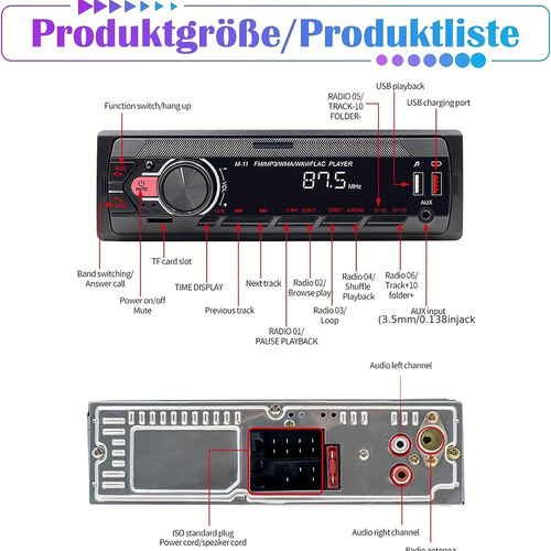 Rádio Com Leitor De Mp3 Estéreo Automático Para Carro