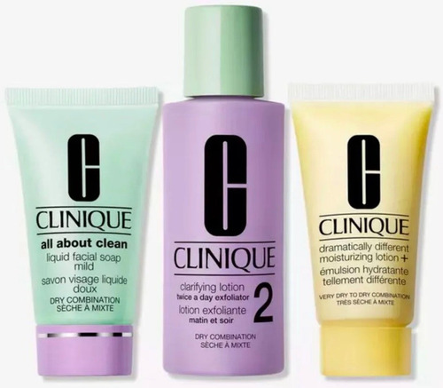 Clinique Set Kit 3 Pasos Jabón Tonico Dramatically Travel 