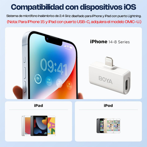 Micrófono Inalámbrico Boya Omic D Para iPhone Con Imán