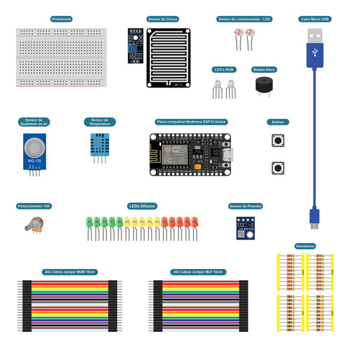 Kit Iot Iniciante Estação Meteorológica C/ Nodemcu +tutorial