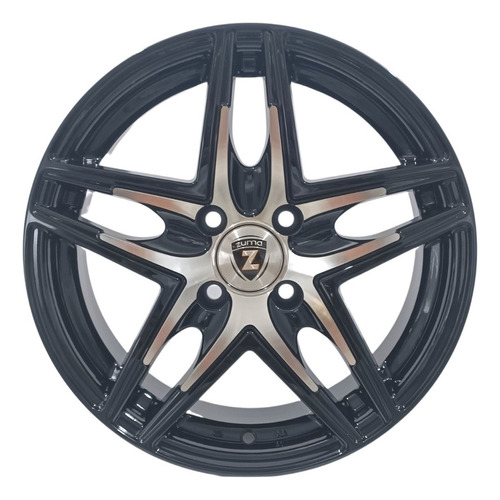 Jogo Roda Zuma Wheels Aro 15 Modelo 3269 B4 4x100 Cor Preto Com Diamantado