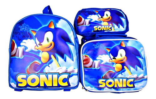 Combo X3 Maleta + Cartuchera + Lonchera Paw Patrol Sonic