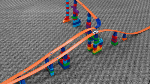 Conector Mega-track 4 Pack Hot Wheels Mega Blocks Color