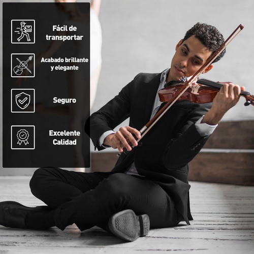 Violin Con Estuche Para Principiantes Y Arco Color Café