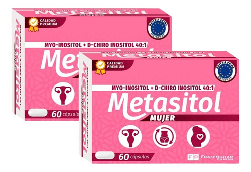 Pack X2 Metasitol Mujer 60 Capsulas Sabor Neutro