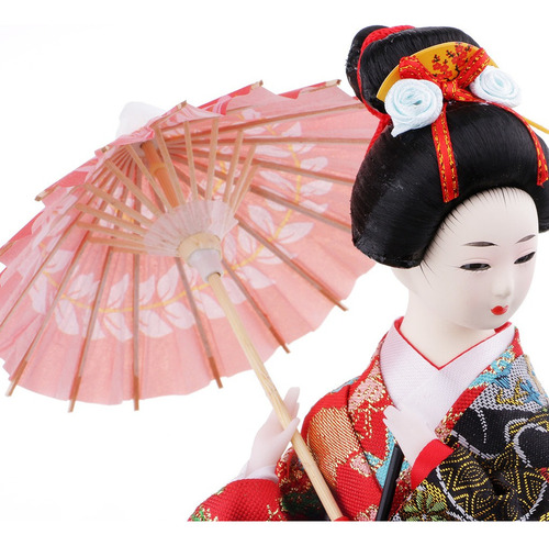 Brocade Gueixa Kabuki Figura