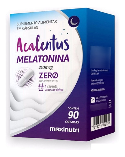 Acalentus Melatonina (90 Caps) - Padrão: Único Neutro