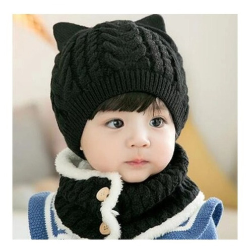 Touca + Cachecol Gorro De Bebê Menino Menina Inverno Frio