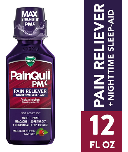 Vicks Painquil Pm Analgésico Y Ayuda Para Dormir 12oz