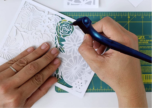 Estilete Precisão Cortador 360º Patchwork Scrapbook 3 Lâmina