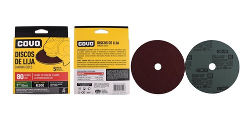 Disco De Lija Fibro Disco 7 Pulga Grano 80 Pack 5 Lijas Covo